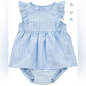 Carter's Blue and White Diaper Covers with Ruffled Details